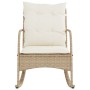 Silla mecedora de jardín con cojines ratán sintético beige de , Sillas de jardín - Ref: Foro24-369022, Precio: 91,20 €, Descu...