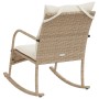 Silla mecedora de jardín con cojines ratán sintético beige de , Sillas de jardín - Ref: Foro24-369022, Precio: 91,20 €, Descu...
