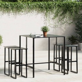 Juego de mesa alta y taburetes de jardín 5 piezas acero negro de , Conjuntos de jardín - Ref: Foro24-3283752, Precio: 398,83 ...