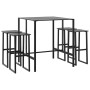 Juego de mesa alta y taburetes de jardín 5 piezas acero negro de , Conjuntos de jardín - Ref: Foro24-3283752, Precio: 398,83 ...