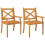 Sillas de comedor de jardín 2 uds madera maciza de acacia de vidaXL, Sillas de jardín - Ref: Foro24-310305, Precio: 142,08 €,...
