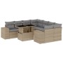 Set de sofás de jardín 9 pzas con cojines ratán sintético beige de , Conjuntos de jardín - Ref: Foro24-3269059, Precio: 590,5...