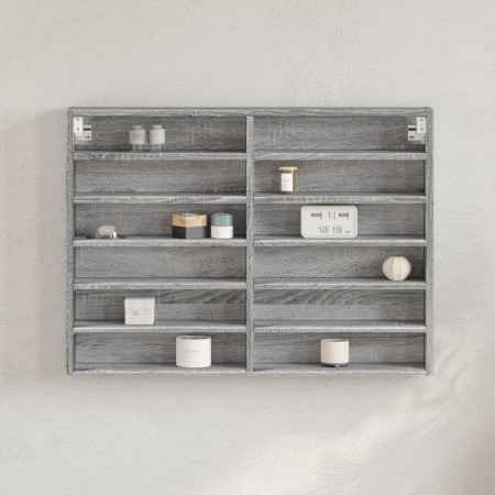 Vitrina de madera de ingeniería gris Sonoma 80x8,5x58 cm de , Estantes y estanterías - Ref: Foro24-847959, Precio: 44,38 €, D...