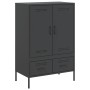 Aparador acero negro 68x39x101,5 cm de , Aparadores - Ref: Foro24-843108, Precio: 169,22 €, Descuento: %