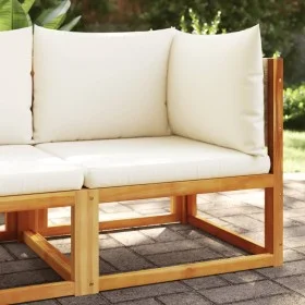 Sofá de jardín de esquina con cojines madera maciza de acacia by , Outdoor sofas - Ref: Foro24-4008176, Price: 137,86 €, Disc...