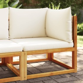 Sofá de jardín de esquina con cojines madera maciza de acacia de , Sofás de exterior - Ref: Foro24-4008176, Precio: 136,51 €,...