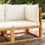 Sofá de jardín de esquina con cojines madera maciza de acacia by , Outdoor sofas - Ref: Foro24-4008176, Price: 137,86 €, Disc...