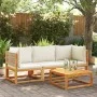 Sofá de jardín de esquina con cojines madera maciza de acacia by , Outdoor sofas - Ref: Foro24-4008176, Price: 137,86 €, Disc...