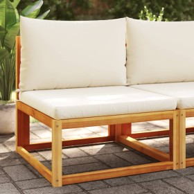 Sofá jardín sin reposabrazos con cojines madera maciza acacia de , Sofás de exterior - Ref: Foro24-4008169, Precio: 100,95 €,...