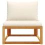 Sofá jardín sin reposabrazos con cojines madera maciza acacia de , Sofás de exterior - Ref: Foro24-4008169, Precio: 100,95 €,...