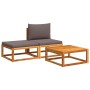 Set de sofás de jardín con cojines 3 pzas madera maciza acacia de , Sofás de exterior - Ref: Foro24-4008174, Precio: 227,88 €...
