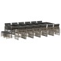 Set comedor de jardín 17 pzas y cojines ratán sintético gris de , Conjuntos de jardín - Ref: Foro24-3210824, Precio: 909,45 €...