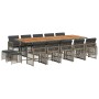 Set comedor de jardín con cojines 15 pzas ratán sintético gris de , Conjuntos de jardín - Ref: Foro24-3210818, Precio: 985,50...