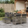 Set comedor jardín 9 pzas y cojines ratán sintético gris de , Conjuntos de jardín - Ref: Foro24-3210776, Precio: 356,93 €, De...