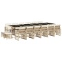 Set comedor de jardín 17 pzas con cojines ratán sintético beige de , Conjuntos de jardín - Ref: Foro24-3210826, Precio: 922,4...