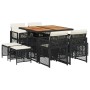 Set de comedor de jardín 9 pzas y cojines ratán sintético negro de , Conjuntos de jardín - Ref: Foro24-3210783, Precio: 450,6...