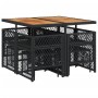 Set de comedor de jardín 9 pzas y cojines ratán sintético negro de , Conjuntos de jardín - Ref: Foro24-3210783, Precio: 450,6...