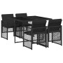 Set de muebles jardín 5 pzas con cojines ratán sintético negro de , Conjuntos de jardín - Ref: Foro24-3210715, Precio: 256,06...
