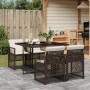 Set comedor de jardín 5 piezas y cojines ratán sintético marrón de , Conjuntos de jardín - Ref: Foro24-3210717, Precio: 269,4...