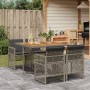 Set comedor de jardín 5 piezas con cojines ratán sintético gris de , Conjuntos de jardín - Ref: Foro24-3210722, Precio: 339,2...