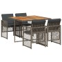 Set comedor de jardín 5 piezas con cojines ratán sintético gris de , Conjuntos de jardín - Ref: Foro24-3210722, Precio: 339,2...