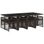 Set comedor para jardín 9 pzas y cojines ratán sintético marrón de , Conjuntos de jardín - Ref: Foro24-3210741, Precio: 535,8...