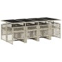 Set comedor de jardín 9 pzas cojines ratán sintético gris claro de , Conjuntos de jardín - Ref: Foro24-3210743, Precio: 551,0...
