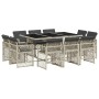 Set de comedor de jardín 11 pzas y cojines ratán sintético gris de , Conjuntos de jardín - Ref: Foro24-3210851, Precio: 695,7...