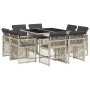 Set comedor de jardín 9 pzas cojines ratán sintético gris claro de , Conjuntos de jardín - Ref: Foro24-3210839, Precio: 498,6...