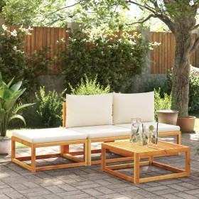 Set sofás de jardín con cojines 4 pzas madera maciza de acacia de , Conjuntos de jardín - Ref: Foro24-3278889, Precio: 310,03...