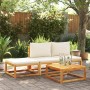Set sofás de jardín con cojines 4 pzas madera maciza de acacia de , Conjuntos de jardín - Ref: Foro24-3278889, Precio: 310,03...