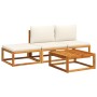 Set sofás de jardín con cojines 4 pzas madera maciza de acacia de , Conjuntos de jardín - Ref: Foro24-3278889, Precio: 310,03...