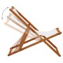 Silla de playa plegable madera maciza de eucalipto y tela crema de vidaXL, Sillas de jardín - Ref: Foro24-310314, Precio: 71,...