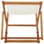 Silla de playa plegable madera maciza de eucalipto y tela crema de vidaXL, Sillas de jardín - Ref: Foro24-310314, Precio: 71,...