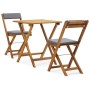 Mesa y sillas bistró plegables 3 pzas y cojines madera maciza de vidaXL, Conjuntos de jardín - Ref: Foro24-310275, Precio: 14...