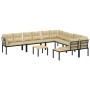 Set sofás jardín y cojines 7 pzas acero recubierto polvo negro de , Conjuntos de jardín - Ref: Foro24-3283655, Precio: 694,59...