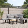 Set sofás jardín y cojines 5 pzas acero recubierto polvo negro de , Conjuntos de jardín - Ref: Foro24-3283660, Precio: 377,73...