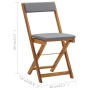Mesa y sillas bistró plegables 3 pzas y cojines madera maciza de vidaXL, Conjuntos de jardín - Ref: Foro24-310275, Precio: 14...