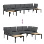 Set de sofás de jardín con cojines 4 piezas aluminio negro de , Conjuntos de jardín - Ref: Foro24-3283697, Precio: 676,33 €, ...