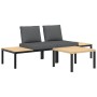 Set de sofás de jardín con cojines 3 piezas aluminio negro de , Conjuntos de jardín - Ref: Foro24-3283704, Precio: 373,94 €, ...