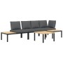 Set de sofás de jardín con cojines 4 piezas aluminio negro de , Conjuntos de jardín - Ref: Foro24-3283706, Precio: 564,47 €, ...