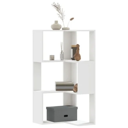 Estantería de esquina 3 niveles madera blanco 50x50x102 cm de , Librerías y estanterías - Ref: Foro24-852591, Precio: 54,81 €...