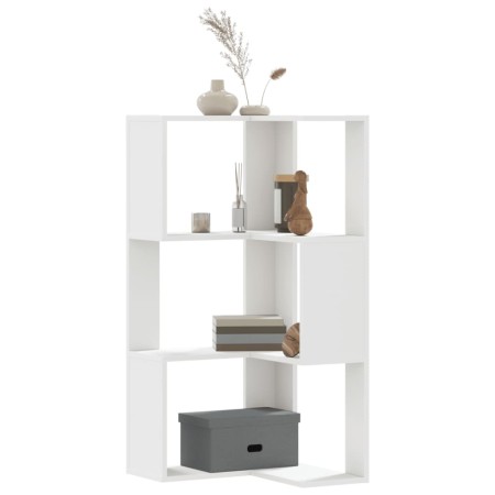 Estantería de esquina 3 niveles madera blanco 50x50x102 cm de , Librerías y estanterías - Ref: Foro24-852591, Precio: 55,45 €...