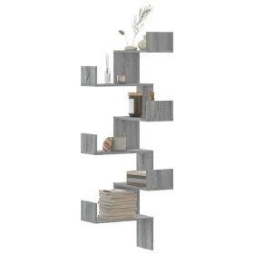 Estantería pared de esquina madera gris Sonoma 45x45x147 cm de , Estantes y estanterías - Ref: Foro24-852641, Precio: 48,07 €...
