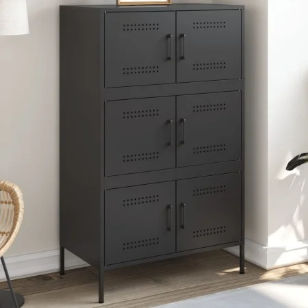 Aparador de acero negro 68x39x113 cm de , Aparadores - Ref: Foro24-842958, Precio: 141,24 €, Descuento: %