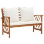 Banco de jardín con cojines 119 cm madera maciza de acacia de vidaXL, Bancos de jardín - Ref: Foro24-310270, Precio: 177,34 €...