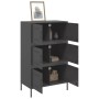 Aparador de acero negro 68x39x113 cm de , Aparadores - Ref: Foro24-842958, Precio: 142,86 €, Descuento: %