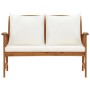 Banco de jardín con cojines 119 cm madera maciza de acacia de vidaXL, Bancos de jardín - Ref: Foro24-310270, Precio: 177,34 €...