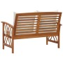 Banco de jardín con cojines 119 cm madera maciza de acacia de vidaXL, Bancos de jardín - Ref: Foro24-310270, Precio: 177,34 €...