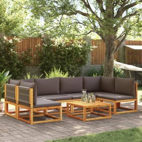 Set de sofás de jardín con cojines 7 pzas madera maciza acacia de , Sofás de exterior - Ref: Foro24-3278840, Precio: 756,98 €...